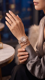Jewelleza Rose Gold Analog Watch & Bracelet Set for Women