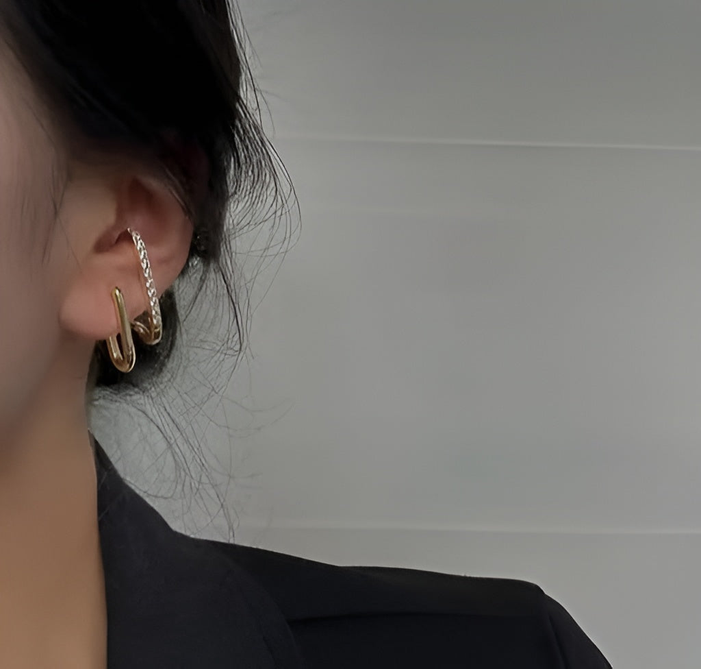 Women's Gold-Plated Pearl Stud & Hoop Earrings Combo Set – Pack of 4