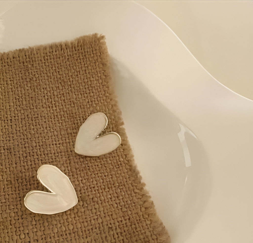 Women's Gold-Plated Heart & Pearl Huggie Earrings Set – Pack of 4