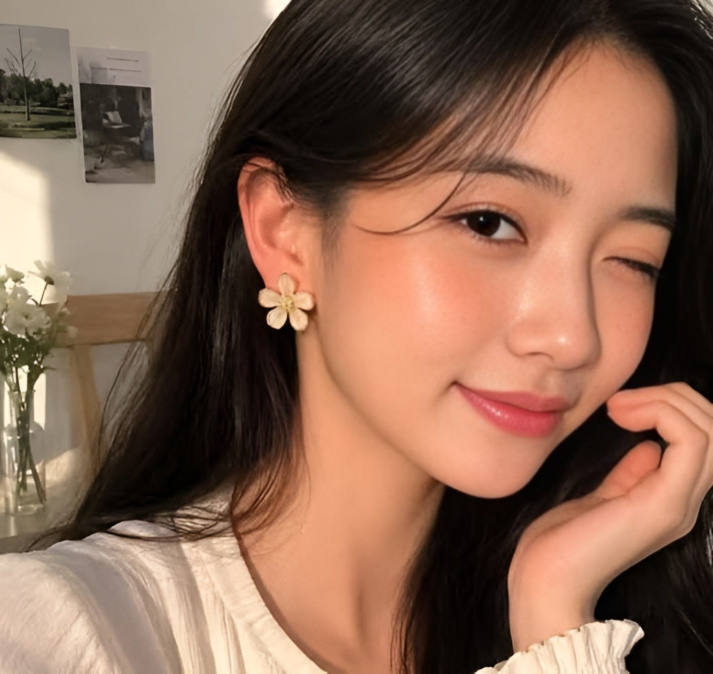 Women's Korean Gold-Plated Pearl Drop Earrings Combo Set – Pack of 5