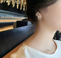 Women's Gold-Plated Pearl & American Diamond Korean Earrings Combo Set – 4 Pieces