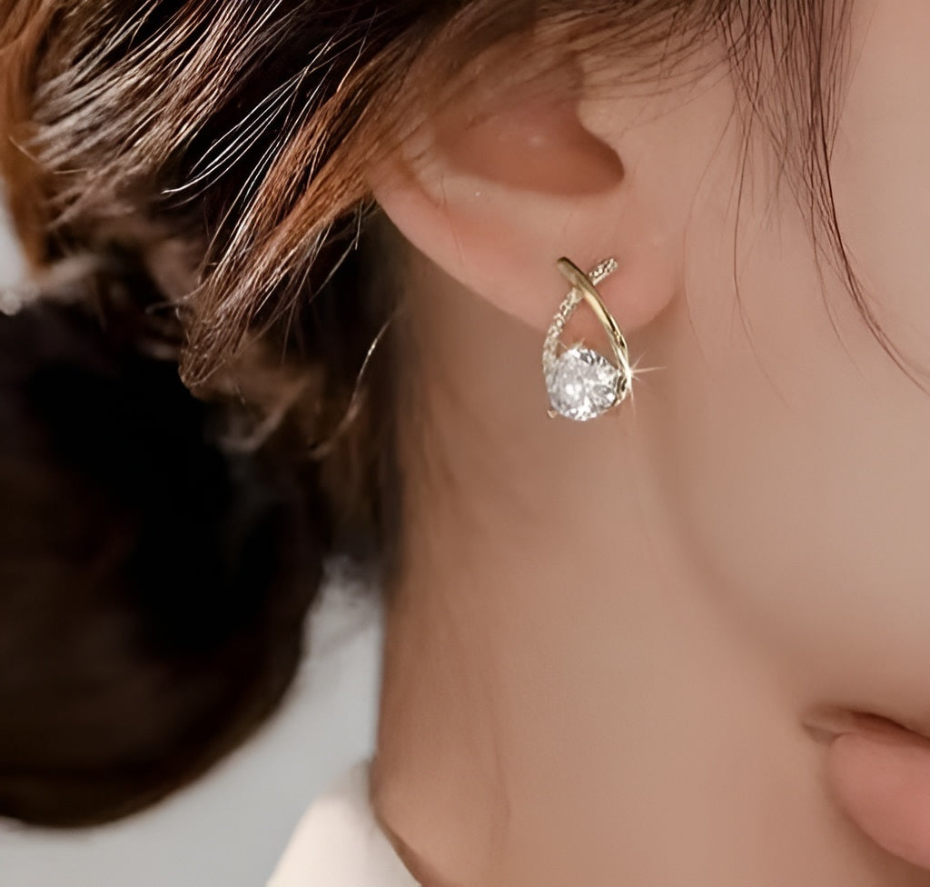 Women's Gold-Plated Pearl & American Diamond Korean Earrings Combo Set – 4 Pieces