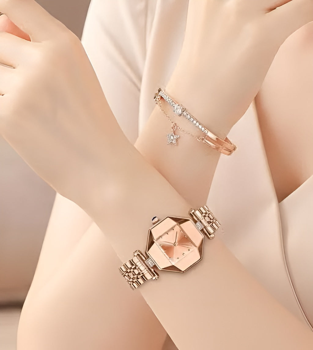 Jewelleza Rose Gold Analog Watch for Women – Elegant Casual Style